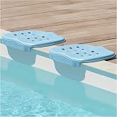 Arborix Poolside Seat Cushion, Pool Seat for Edge of Pool, Portable Outdoor Chair Mat with Carry Bag, Non-Slip &amp; Quick-Drain for Swimming Pool, Patio, Deck, Hot Tub Bench (Blue, 2 PC)
