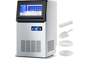 FREEZLABS Commercial Ice Maker, 125 Lbs/24H Countertop Ice Maker Machine Commercial Ice Machine Freestanding Stainless Steel Upon Counter Ice Maker (125Lbs/24H)