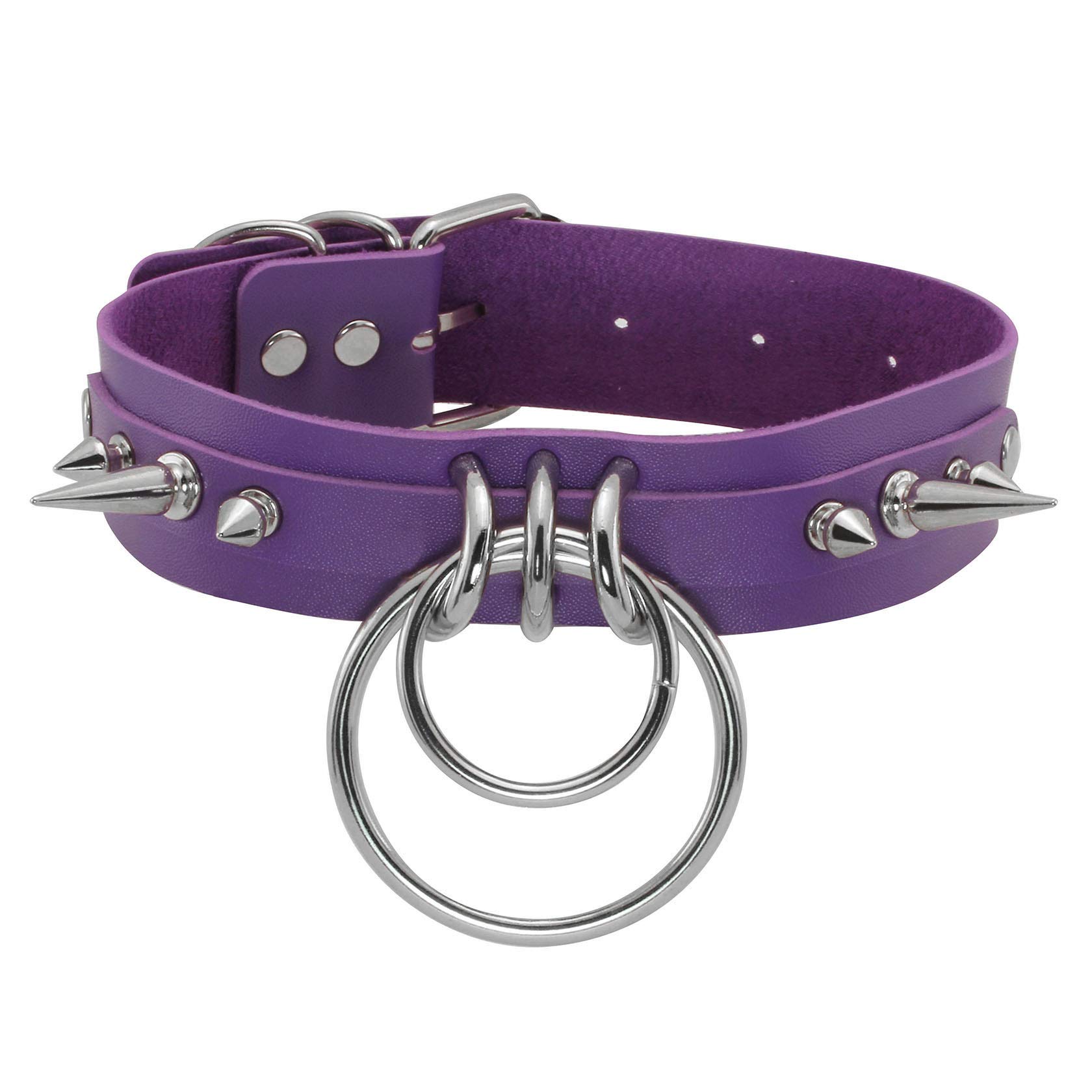 MILAKOO Steampunk Rock Goth Spiked Rivets PU Simulated Leather Choker Necklace Necklace