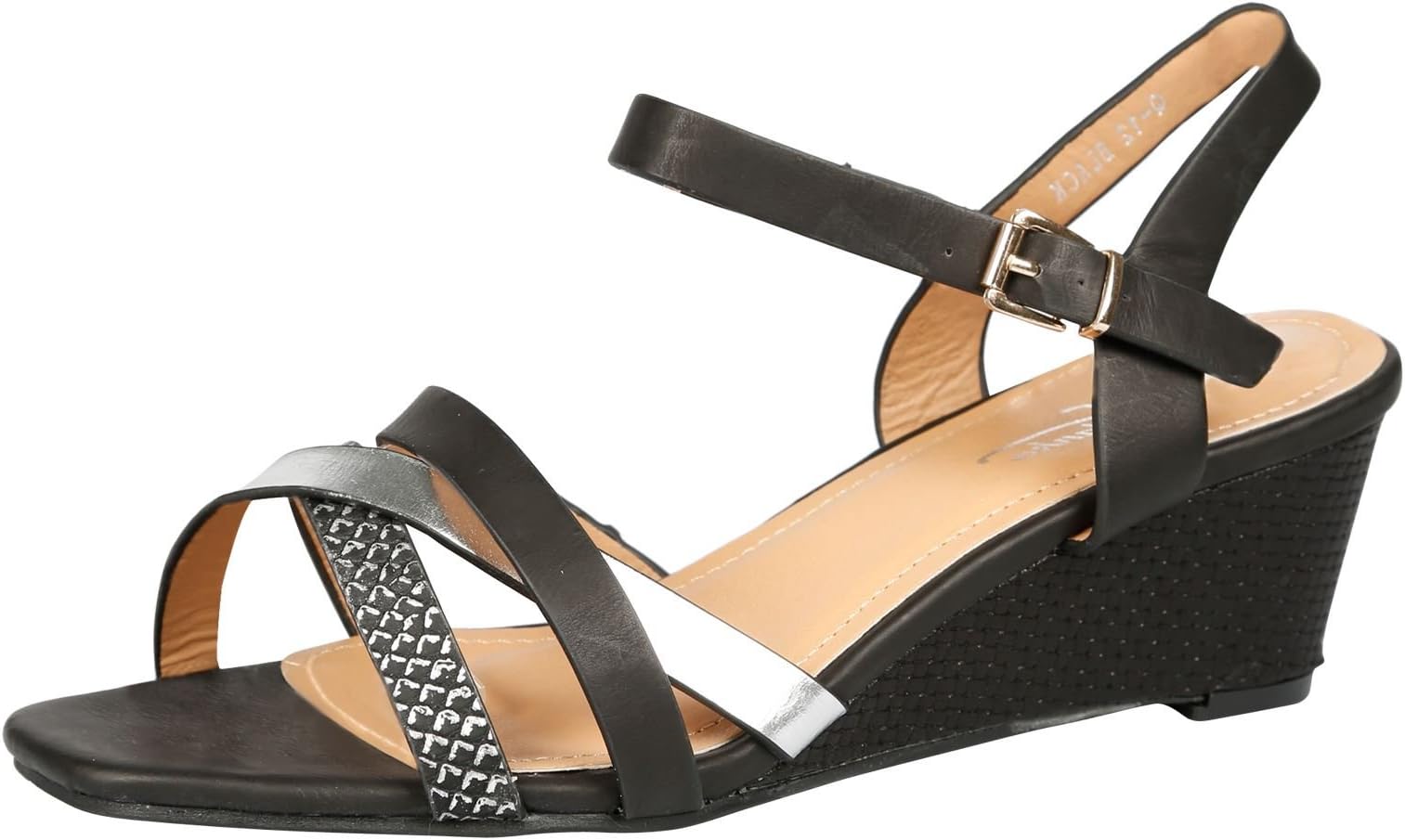 Feet First Fashion Marjorie Womens Fashion Casual Ocassion Summer Heeled Ankle Strap Wedge Sandals