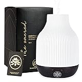 Essential Oil Diffuser Lamp, White Ceramic + Black