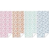 4 Pack Towels for Bathroom, Beach Towel, Microfiber Lightweight Beach Towels Oversized, Towel Accessories for Birthday Pool Travel 32x71 Inch, Cute Coquette Aesthetic Floral Blue Orange Green Pink