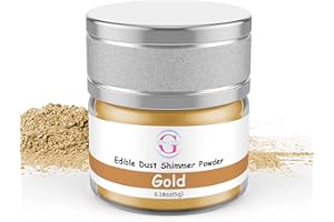 Glitter & Glitz Edible Glitter for Drinks - Premium Drink Glitter Edible Dust for Cocktails, Baking, Brew, Champagne - Luster Dust and Cocktail Glitter - Edible Glitter for Drinks Decoration (Gold, 5Grams)