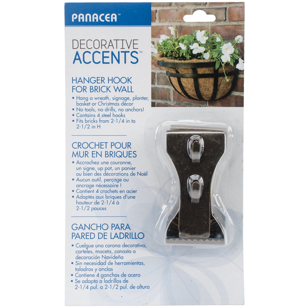 Panacea Wreath Hooks, Multi-Colour, 20.32 x 12.06 x 3.17 cm