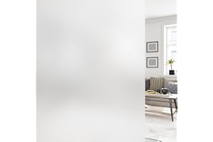 Haton Window Privacy Film, Frosted Glass Window Film, Bathroom Opaque Window Coverings, Decorative Static Cling Removable Window Sticker for Home Office, Non Adhesive, 17.5 x 78.7 Inches