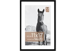 MCS Everline Collection 14x20 Poster Frame, Display Pictures 11x17 With Mat or 14x20 Without Mat, Vertical & Horizontal Wall 