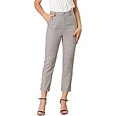 Allegra K Women's Work Dress Pants High Waisted Office Ankle Pants