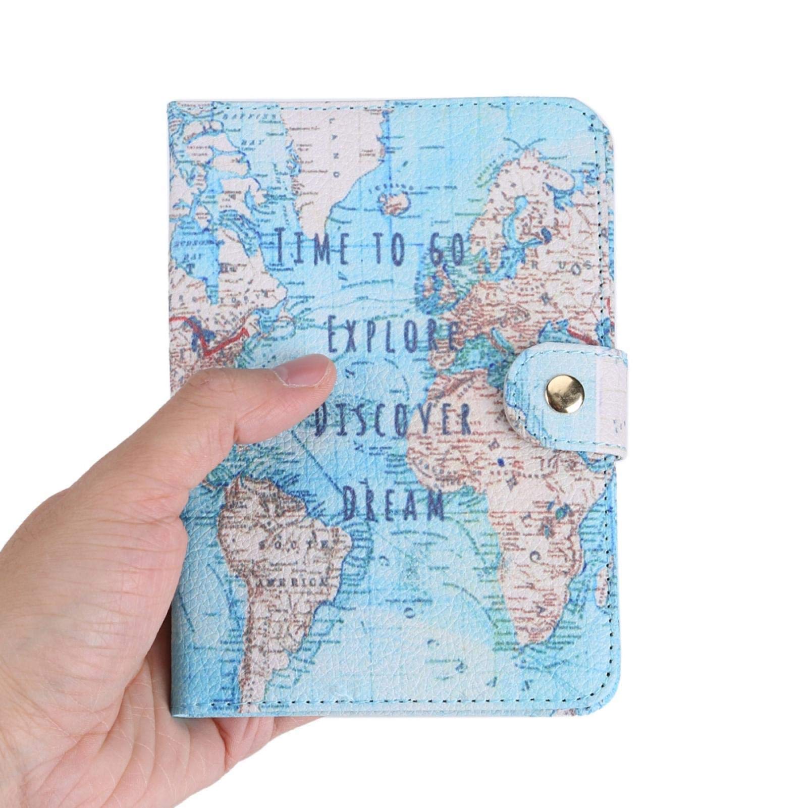 Raguso Passport Case, Cute Printing Pu Leather Passport Holder Cover Id Credit Cards Case(Map),for Passport,Business Cards,Credit Cards,Boarding Passes