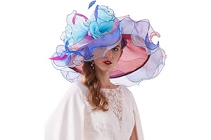 ORIDOOR Women Organza Fascinator Hat Floral Tea Party Wedding Hat