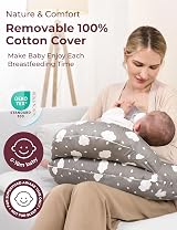 momcozy Nursing Pillow Grey Ergonomic Support Adjustable Waist Strap view 5