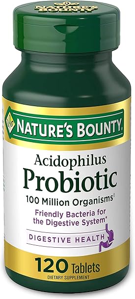 Amazon Com Acidophilus Probiotic By Nature S Bounty Dietary Supplement For Digestive Health 120 Tablets Packaging May Vary Health Personal Care