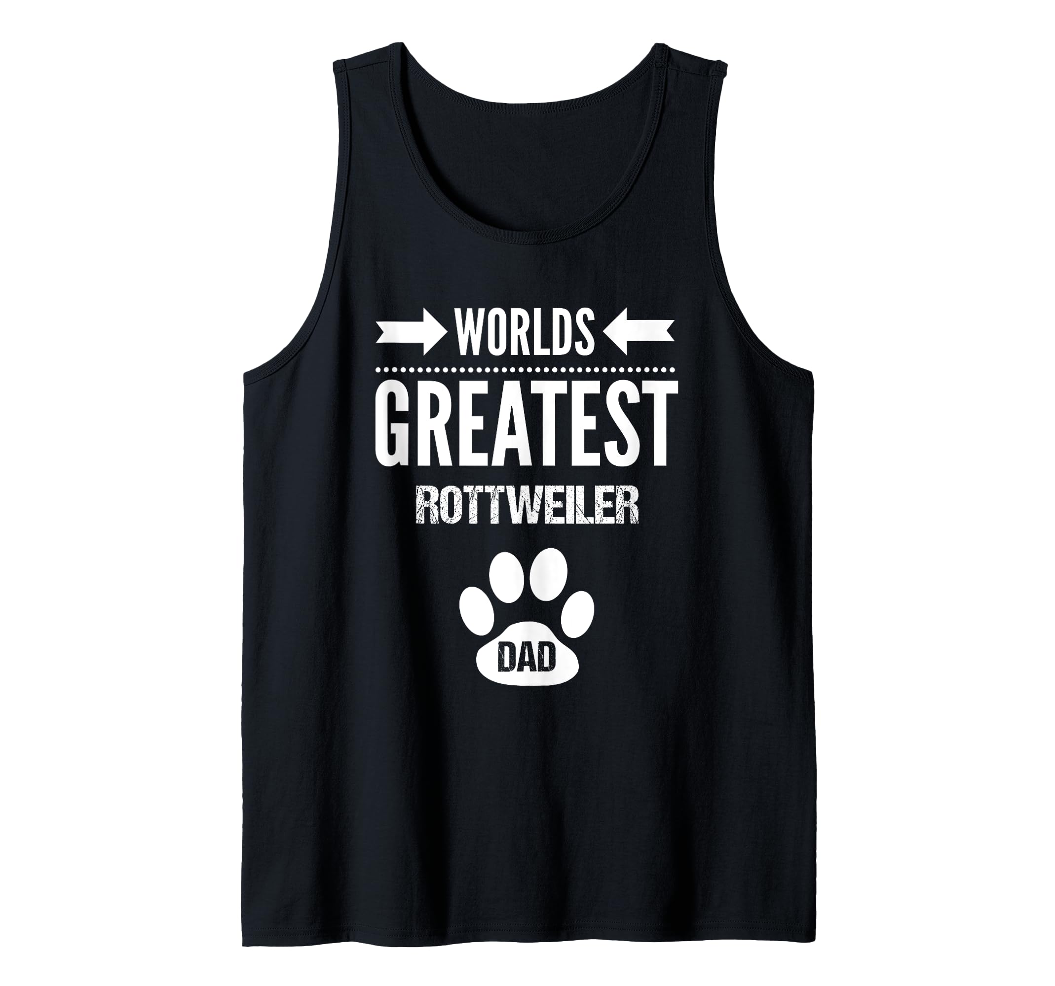 Worlds Greatest Rottweiler Dog Dad Paw Print Pet Love Father Tank Top