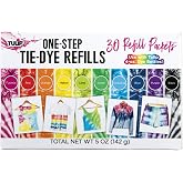 Tulip One-Step Tie-Dye Kit Refills, Fabric Dye Refill, 30 Pack | Easy-Activate, No Soda Ash Formula, Makes 120 fl oz, Rainbow Colors for Clothing &amp; DIY Tie-Dye Projects