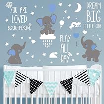 Amazon.com: Dream Big Little One Elephant Wall Stickers Baby Room ...