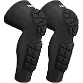 TIAXU TIAXU Padded Knee & Shin Guards Calf Pads Protector Compression Leg Sleeve Knee Brace for Football Basketball Volleyball Soccer Baseball for Youth Adult (1 Pair)