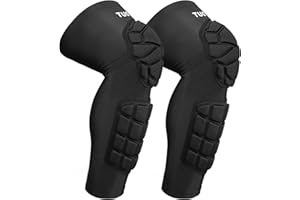 TIAXU TIAXU Padded Knee & Shin Guards Calf Pads Protector Compression Leg Sleeve Knee Brace for Football Basketball Volleyball Soccer Baseball for Youth Adult (1 Pair)