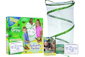 Insect Lore Butterfly Garden | Pavilion 24" with Voucher | 2ft Tall Habitat & STEM Journal | Redeem Voucher for 5 Live Baby Caterpillars | Painted Lady Butterfly Growing Kit