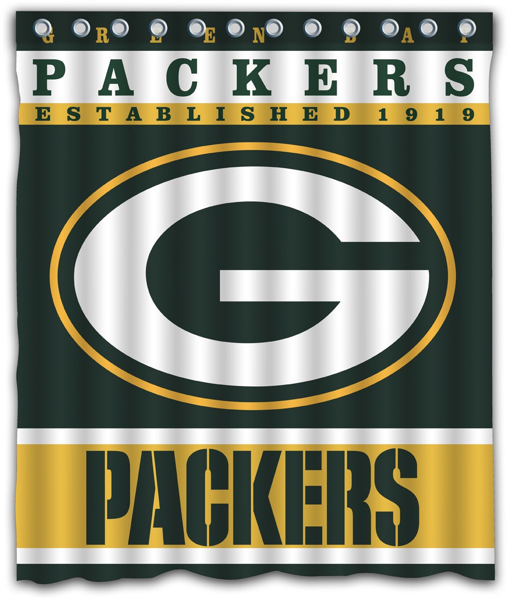 Sonaby Custom Green Bay Packers Waterproof Fabric Shower Curtain