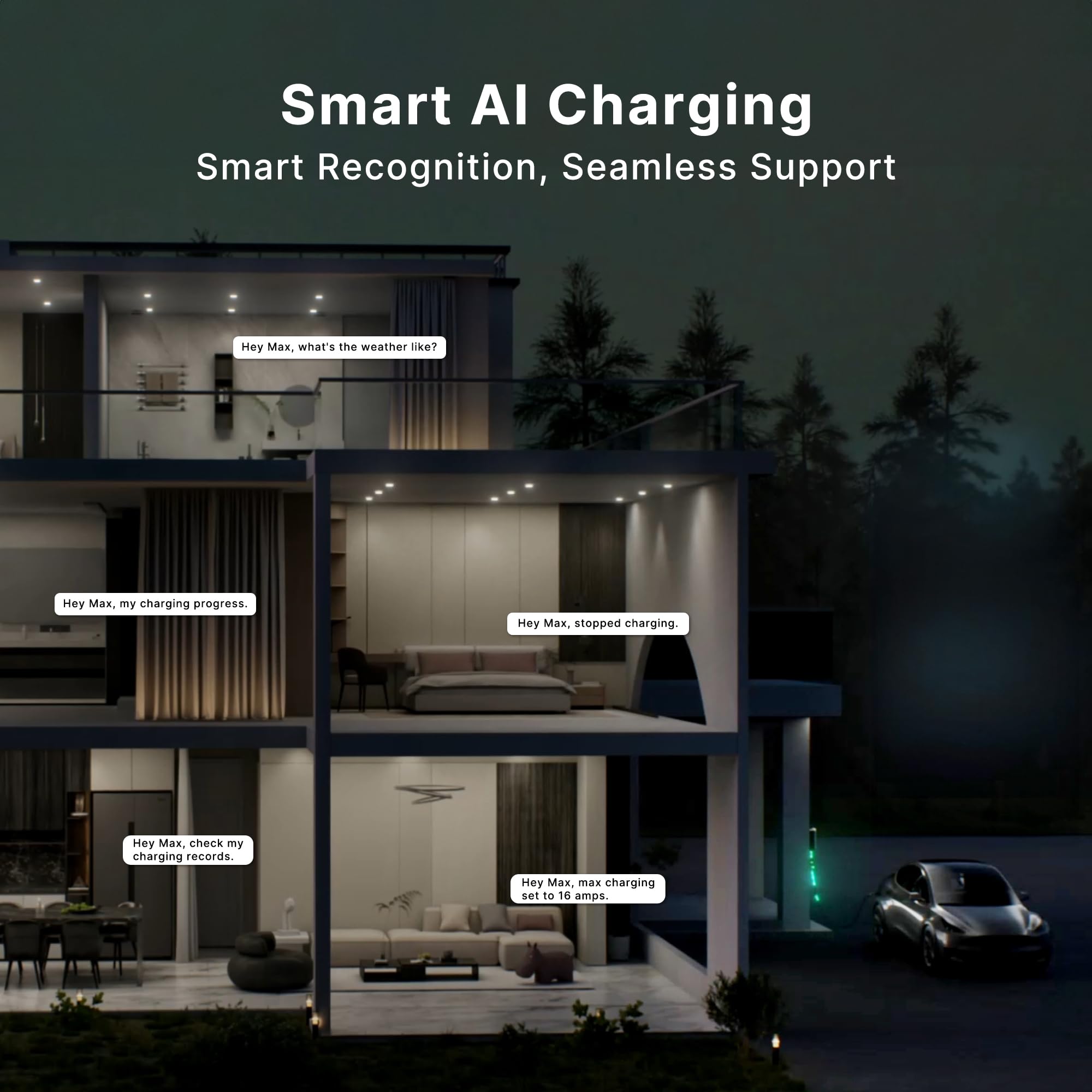 Autel MaxiCharger Home Smart AI Electric Vehicle (EV) Charger, 40 Amp Level 2 Wi-Fi and Bluetooth Enabled EVSE, Indoor/Outdoor Car Charging Station, with in-Body Holster and 25-Foot Cable（14-50 Plug）