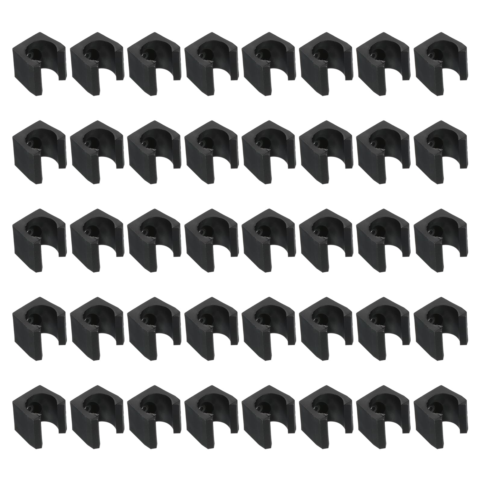 PATIKIL 14.2mm Dia Billiards Cue Locating Clip Holder, 40 Pack Plastic Snooker Clip for Fishing Rod Pool Cue Rack Storage, Black