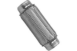 WestMotive, Exhaust Flex Pipe, 2"x8" Heavy Duty Stainless Steel Double Braid Flexible Tube 8" Overall Length