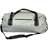 Malo’o Waterproof Dry Duffel, Heavy-Duty Roll Top Waterproof Gear Bag with Shoulder Strap & Molle Loops, Marine Duffel for Kayaking, Boating, Camping, Beach & Travel, Grey, 60L