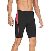 Fiteng Men's Swim Jammers Competitive Athletic Swim Team Suit Training Endurance Racing Quick Dry Swimming Shorts UPF 50