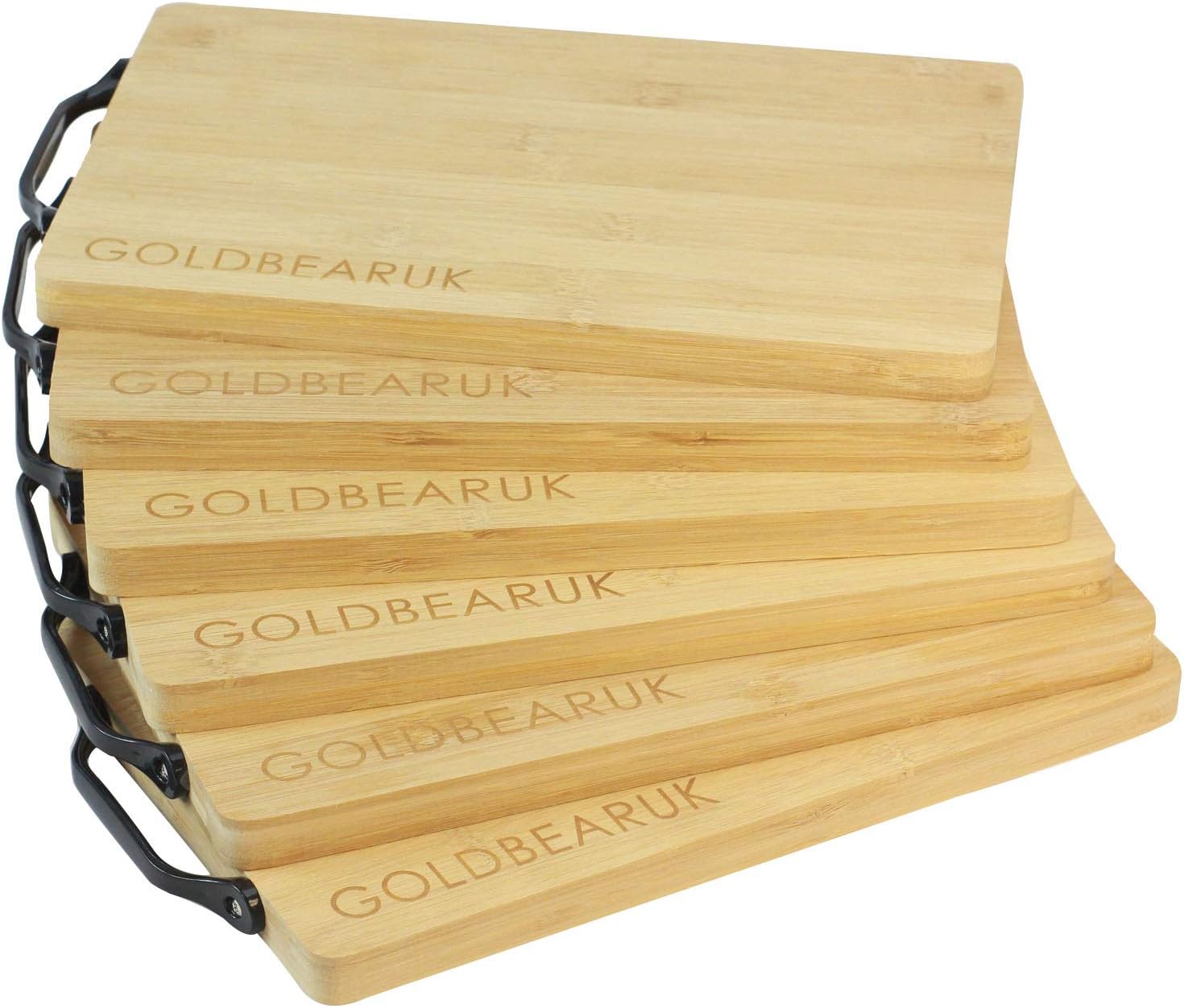 Wooden Serving Boards Set of 6 Black Handle Bamboo Chopping Boards