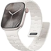 Bandletic Magnetic Silicone Watchband Compatible with Apple Watch Band 44mm 45mm 46mm 49mm 42mm 41mm 40mm 38mm Men Women, Strong Magnet Sport Strap for iWatch Series 11 10 9 8 7 6 5 4 Ultra SE 3 2 1