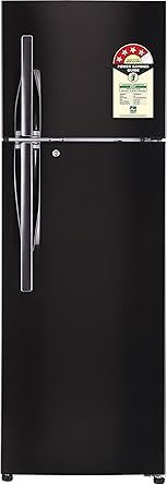 LG 375 L 4 Star Frost Free Double Door Refrigerator(GL-T372JBLN.DBLZEBN, Black Steel, Inverter Compressor)