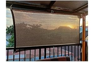 Abrotain Fence Privacy Screen Balcony Sun Shade Cloth 3'3"x9'9" 80% Shade Fabric Outdoor Patio Screens Mesh Panels Apartments Railing Cover UV Protection for Backyard Garden Porch Deck