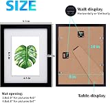 EGOFINE 10x8 Picture Frame Black Solid Wood with Mats 7x5 and 6x4 Set of 4 view 3