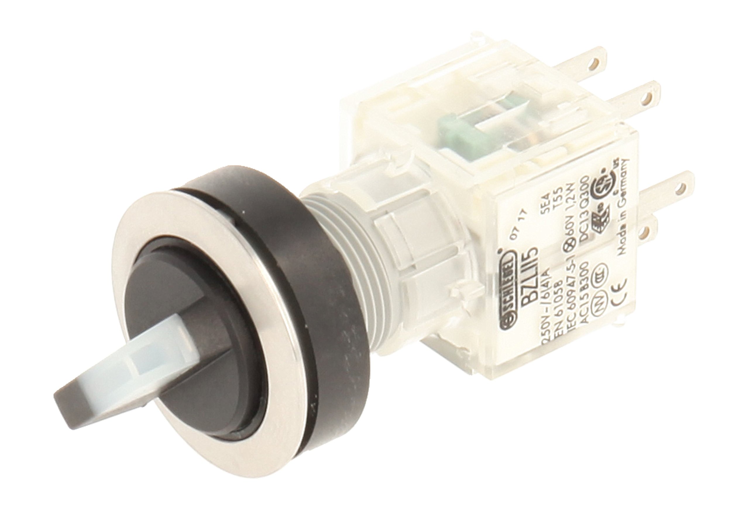 Club Selector, rastend, Stainless Steel, 23.001.298 2 Positions Momentary Contact Transmitter 2 Contacts with t5,5 K LED 24 V CLEAR BULBS (Pack of 2)