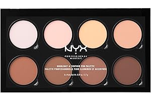 NYX Professional Makeup Highlight & Contour Pro Palette, 8 Powder Shades for Shading, Defining, Bronzing and Highlighting, Ve