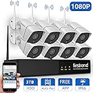 1080P Wireless Security Camera System, Firstrend 8CH Wireless NVR System With 8pcs 1080P HD Security Camera and 3TB Hard Drive Pre-installed,P2P Wireless Security System for Indoor and Outdoor Use