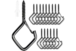 Viweolm 15 Pcs Black Eye Hooks Screw Heavy Duty,Ceiling Hooks for Hanging Plants,String Lights,Cup,Wind Chime,Bird Feeders. Plant Hanger Indoor&Outdoor