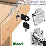 Litensh Cam Lock 22mm 4 Pack Cabinet Lock with 2 Keys Zinc Alloy 40x40mm view 3
