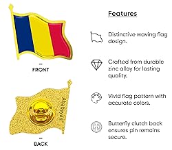 Chad Flag Lapel Pin - Enamel Metal National Badge