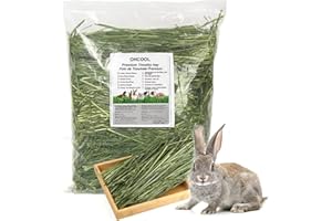 OHCOOL Timothy Hay 1000g - Premium Hay for Rabbits Tortoise Guinea Pig Chinchilla - Dust Free Natural Fresh Hay (500g,2 Packs