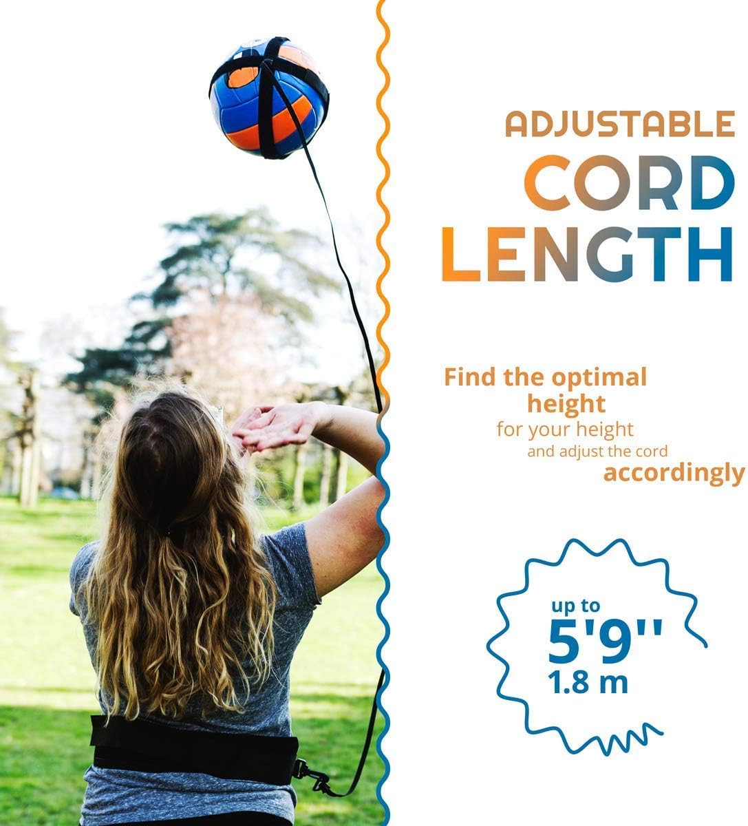 Puredrop Volleyball Training Equipment Aid Great Trainer for Solo Practice of Serving Tosses and arm Swings Returns The Ball After Every Swing Adjustable Cord and Waist Length fits Any Volleyball : Sports & Outdoors
