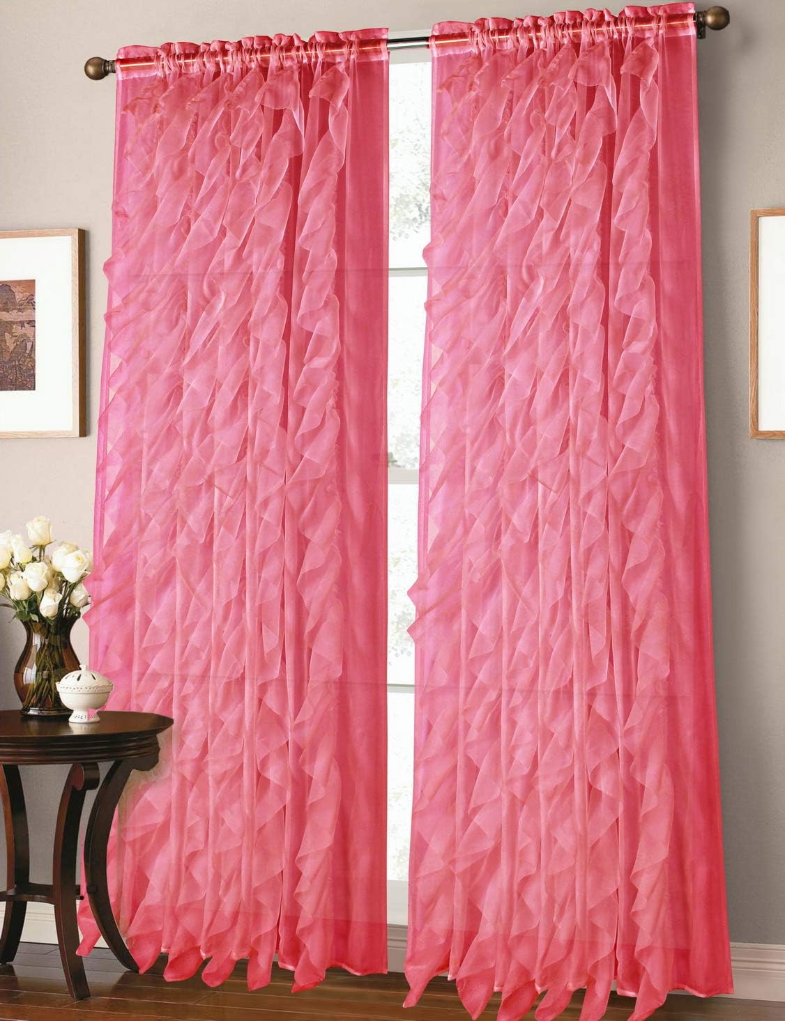 Amazon Com Sapphire Home Two 2 Cascade White Ruffle 84 Long