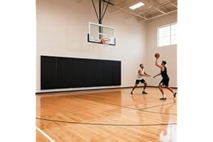 petour Gym Wall Padding Basketball Pole Pad, 60×24×2 inches Basketball Court Wall Protector 2" Thick Removable Folding Gym Wa