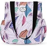 HUA ANGEL Floral Tote Bag - Casual Shoulder Bag Daily Tote Bag with Zipper Gym Travel Shopping Work Handbag for Women