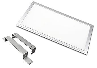 LED Panel 60x30cm wasserdicht 24 Watt TXL© silbereloxiert (Warmweiss 3000K, Mit Deckenhalter)