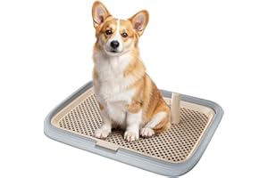 KOLA PANDA Dog Potty Tray, 23.6"x17.7" Indoor Pet Pee Pad Holder,Puppy Training Holder,Bathroom Dog Litter Box, Pet Toilet for Small and Medium Dogs,Housebreaking Supplies, Pet Products(Gray)