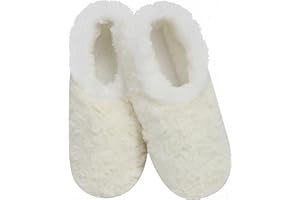 Snoozies Womens Slipper Socks - Cozy Slippers for Women - Fuzzy House Slippers for Indoor Use - Soft Sole Slippers - Roses in Bloom