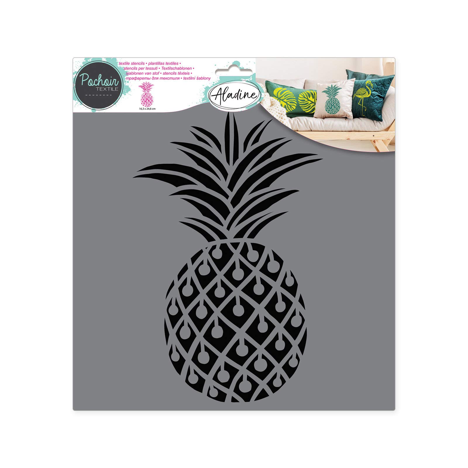 Aladine 81010 Textile Stencil Pineapple