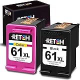 RETCH Re-Manufactured Ink Cartridge Replacement for HP 61XL 61 XL for Envy 4500 5530 5534 5535 Deskjet 1000 1010 1510 1512 2540 3050 3510 3050A Officejet 2620 4630 (1 Black 1 Tri-Color)