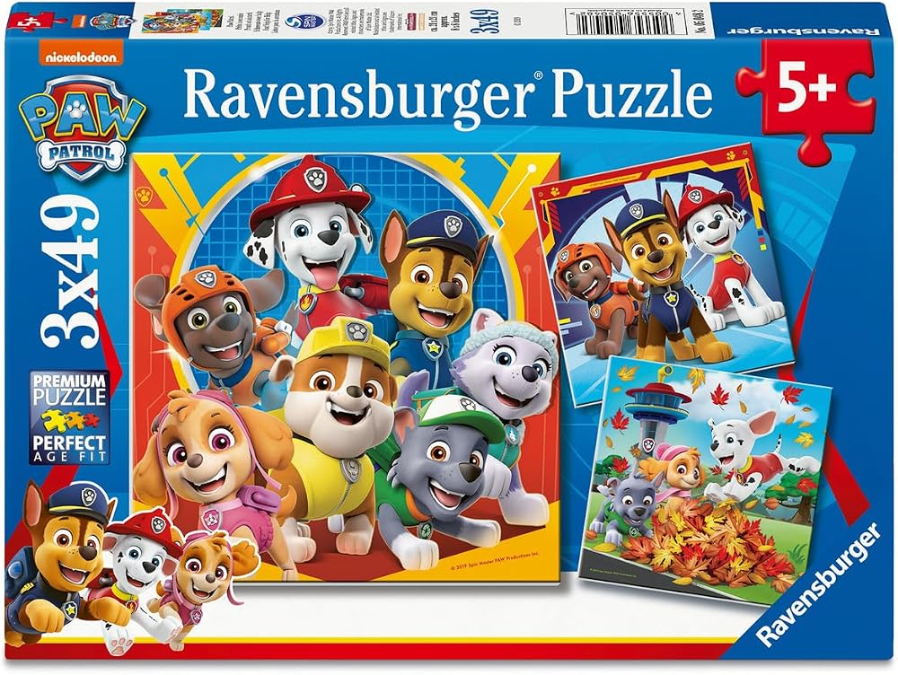 Ravensburger Paw Patrol 3 x 49 Piece Jigsaw Puzzles Kids 5+