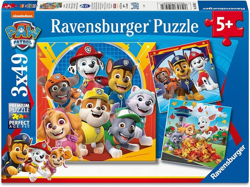 Ravensburger Paw Patrol 3 x 49 Piece Jigsaw Puzzles Kids 5+